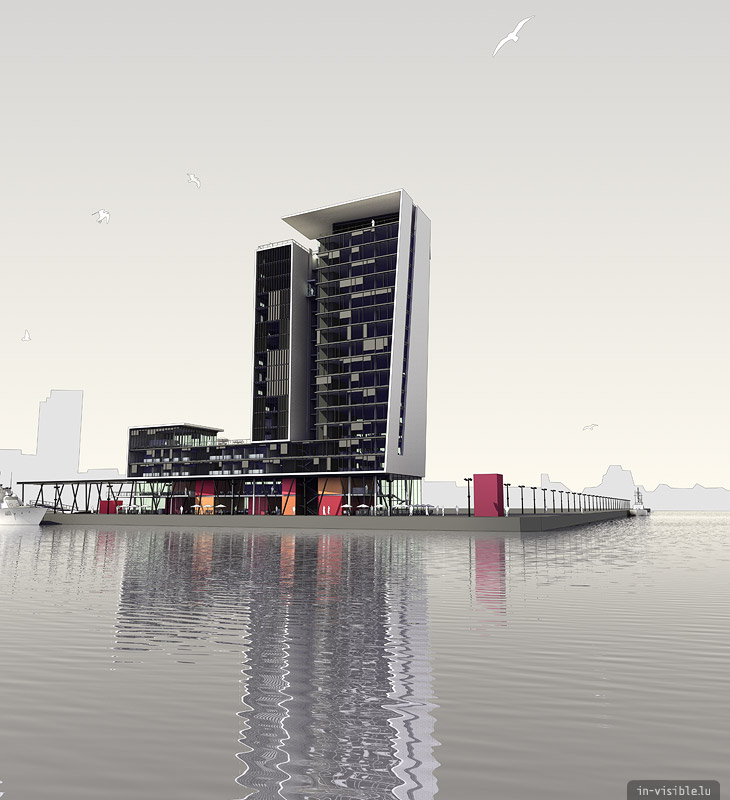 3D architectural visualization & rendering, Rendu de visualisation architecturale en image de synthèse 3D : Dublin Dockland Tower